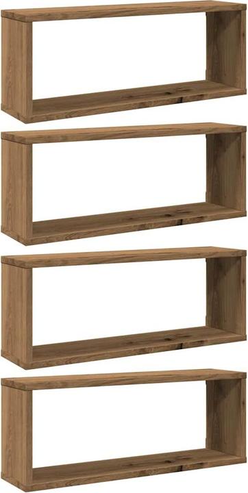 Produktbild VidaXL Wandregal Hängeregal Regalwürfel Cube Lounge CD Regal 4Stk. Artisan-Eiche (60 x 15 x 23 cm)