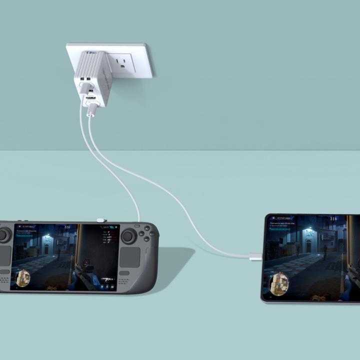 Actual product image AVerMedia Charging dock, EliteGO (GC313Pro) White, 100W GaN, HDMI (Mac)