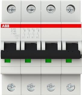 Actual product image ABB S204-C40 Automatic circuit breaker C-Char.,6kA,40A,4P