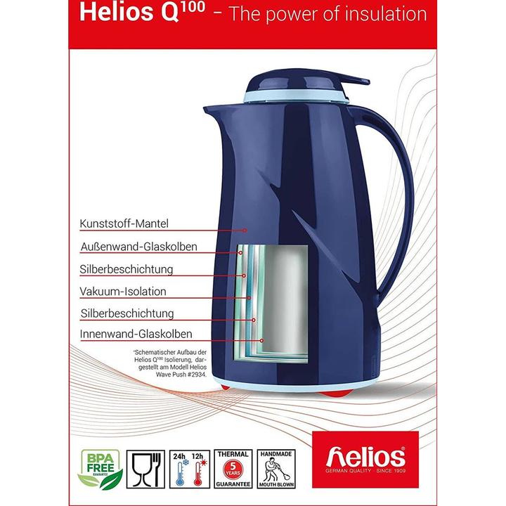 Immagine prodotto Helios Borraccia sottovuoto Wave 1,5L nera, lavabile in lavastoviglie (1.50 l)