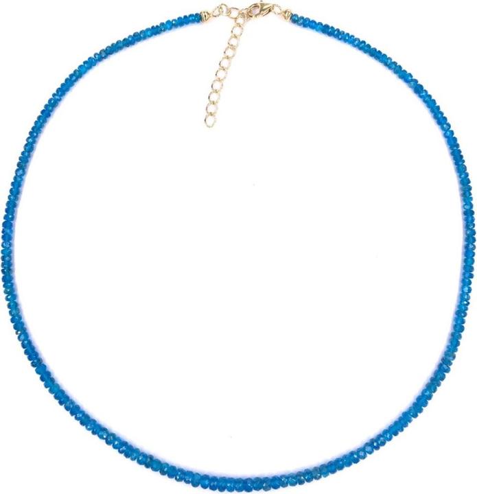 Produktbild Xen Neon Apatit - Collier 3-5 mm facettiert 48 + 5 cm 925 Silber vergoldet (925 Sterling Silber, 48 cm)