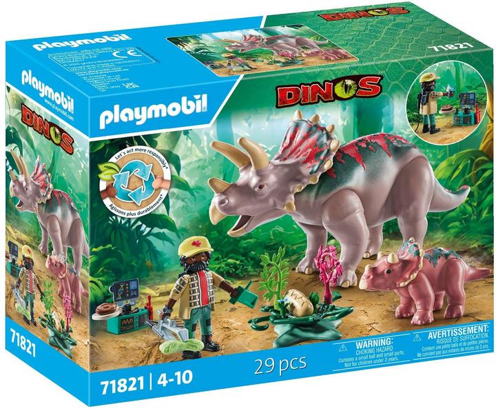Actual product image Playmobil Triceratops with young animal (71821, Playmobil dinos)