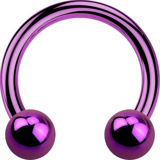 Produktbild Star Piercing Circular Barbell violett mit zwei Kugeln (Titan G23, ohne Messing)