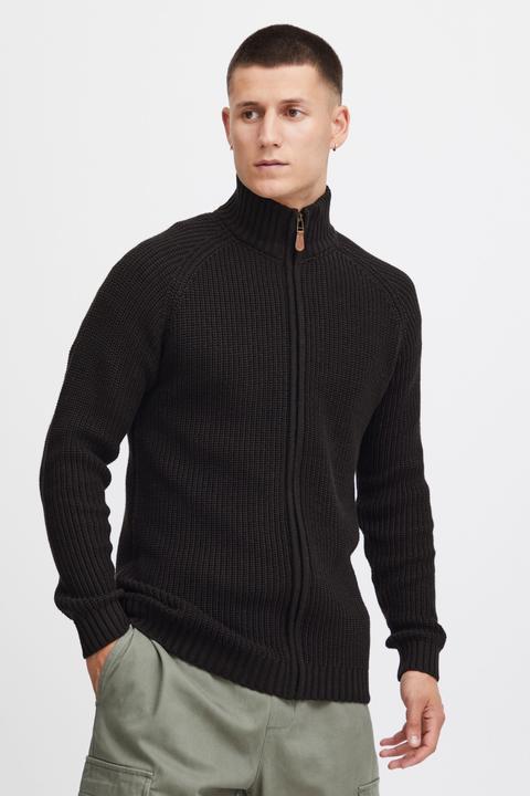 Actual product image Solid Xenos Men's Cardigan Chunky Knit Jacket With Funnel Neck Made Of 100% Cotton (XL)