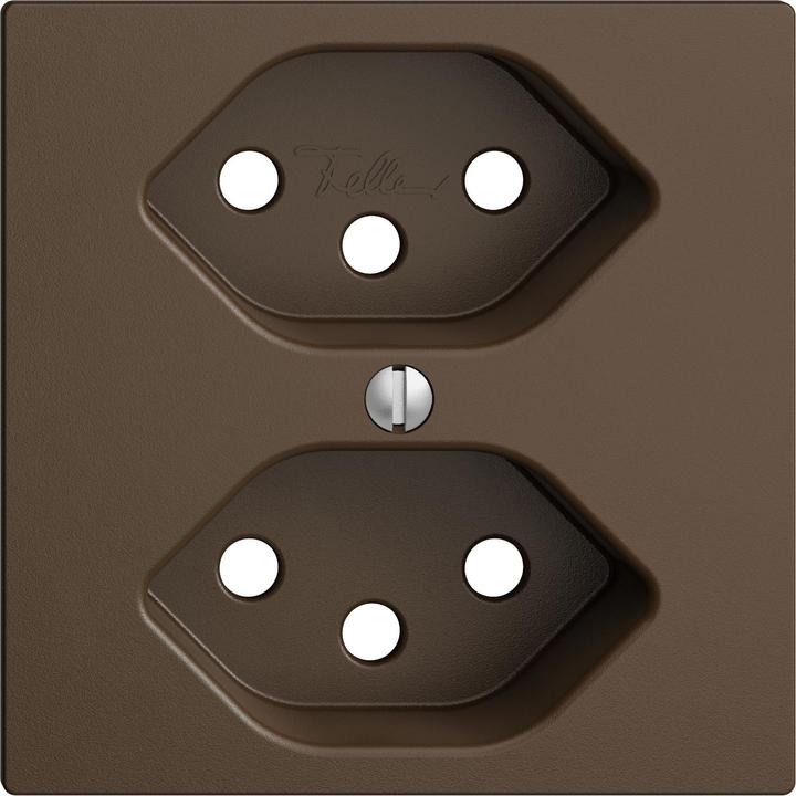 Produktbild Feller Abdeckset Steckdose 2xT13 coffee