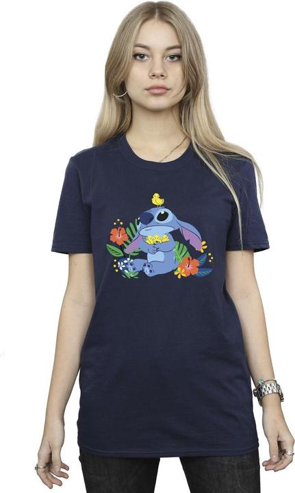 Actual product image Disney Womens/Ladies Lilo & Stitch Birds Cotton Boyfriend T-Shirt (3XL)