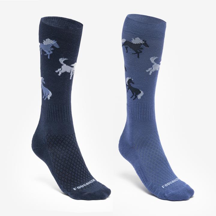 Actual product image Fouganza Reitsocken SKS 500 Kinder 2er-Pack blau (35, 38)