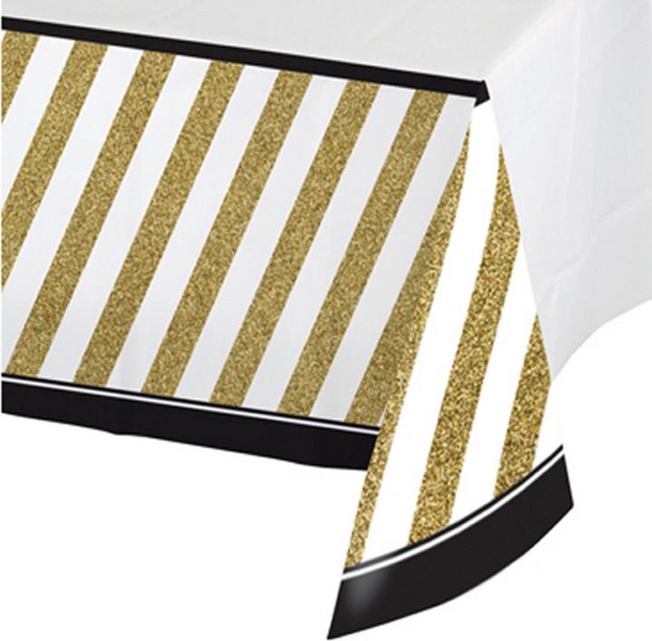 Image du produit Creative Nappe noire et or en plastique