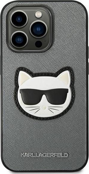 Actual product image Karl Lagerfeld Hard Cover Choupette Head Case Silver, for iPhone 14 Pro Max, KLHCP14XSAPCHG (Apple iPhone 14 Pro Max)
