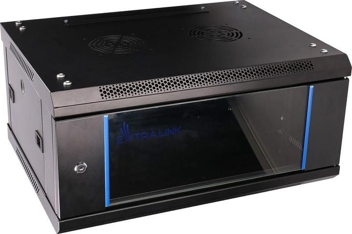 Actual product image Extralink 4U 600X450 WALL-MOUNTED RACK CABINET BLACK Wall mounted rack (4 RU, 19 inch rack)