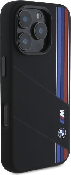 Actual product image BMW BMHMP16X23SCUK iPhone 16 Pro Max 6.9" czarny/black hardcase Silicone Cut Tricolor Lines Mag (Apple iPhone 16 Pro Max)