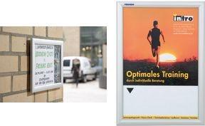 Produktbild Franken Plakatrahmen "Outdoor", DIN A3, 25 mm Rahmenprofil silbereloxierter Aluminium-Klapprahmen, Kunststof