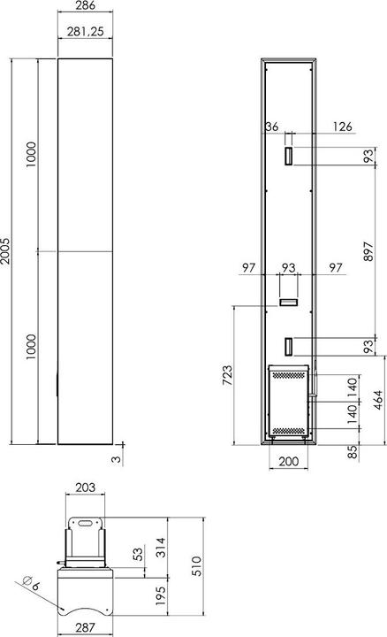 Immagine prodotto DSS Stele LED per interni, 79", nero