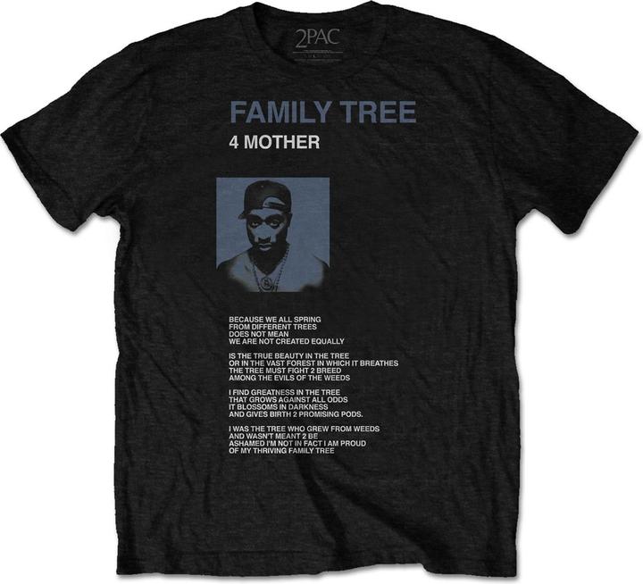 Tupac Shakur Unisex Adult Family Tree Cotton T-Shirt