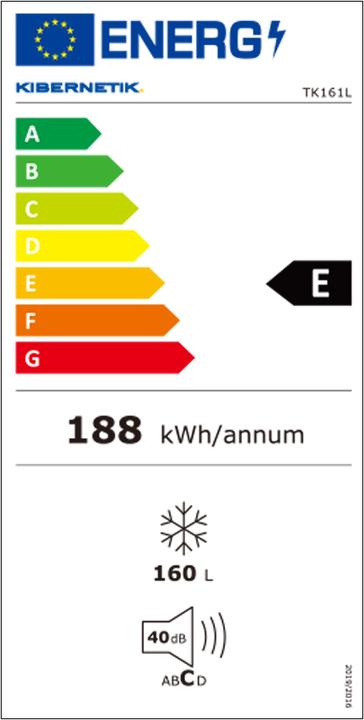Energie-Label Kibernetik Tk161l (Freistehend, 160 l)