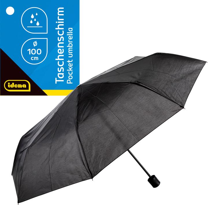 Produktbild Idena Taschenregenschirm schwarz Ø100cm