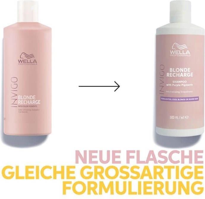Image du produit Wella Invigo Blonde Recharge (500 ml, Shampoing pour cheveux gris)