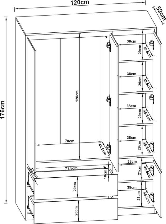 Produktbild En.Casa Bastheim (120 x 52 x 176 cm)