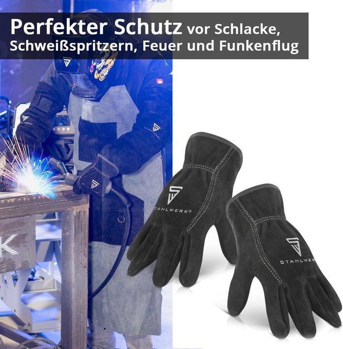 Actual product image Stahlwerk Heat-resistant welding gloves made from high-quality split leather (XL)