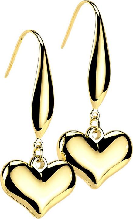 Produktbild Star Piercing Ohrring vergoldet Anhänger Herz (Titan G23, ohne Messing)