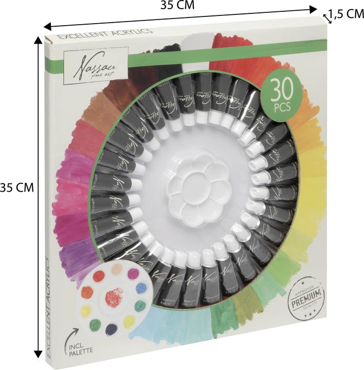 Produktbild Art Sensations Nassau Acrylfarben-Set, 30x12ml (Mehrfarbig, 360 ml)