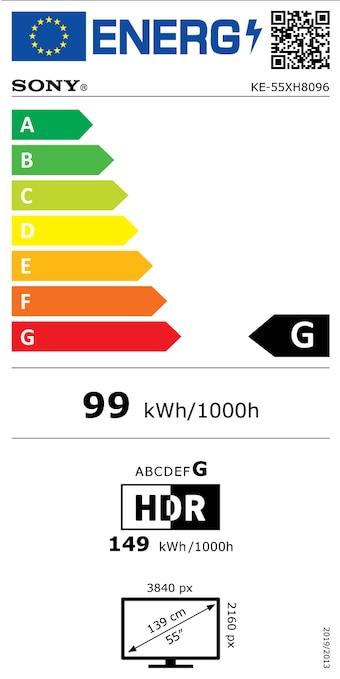 Energie-Label Sony KE-55XH8096 (55", LCD, 4K, 2020)