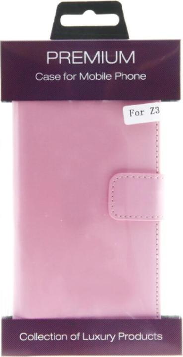 Actual product image NoName Slim Leather Book Case for Sony Xperia Z3 - pink (Sony Xperia Z3)