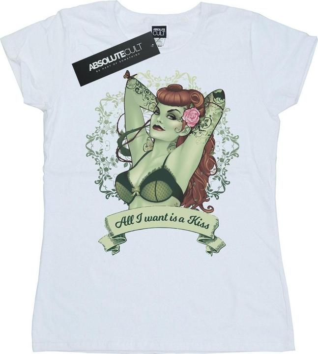 Actual product image Womens/Ladies Poison Ivy All I want Is A Kiss Cotton T-Shirt (M)
