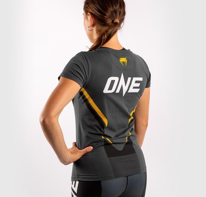 Actual product image Venum ONE FC Impact T-shirt - for women - Grey/Yellow (L)