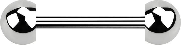 Actual product image Star Piercing Barbell silver with two hemispheres (Surgical steel 316L)