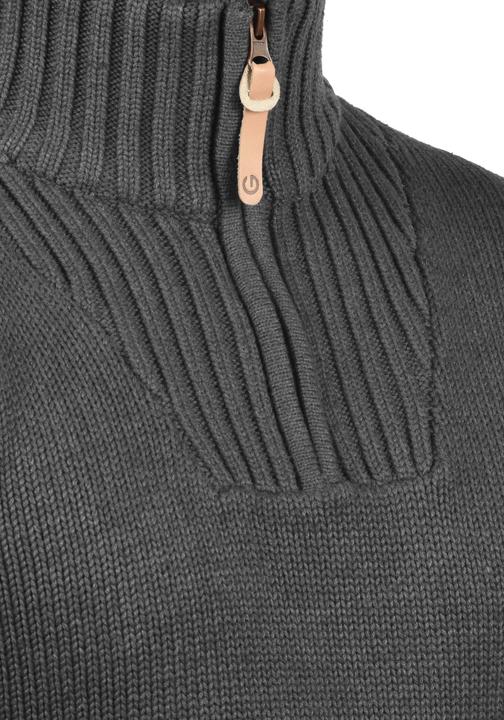 Image du produit Solid Petro Pull En Grosse Maille À Col Camionneur Pull-Over Pour Homme Avec Col Droit Avec Fermetur (M)