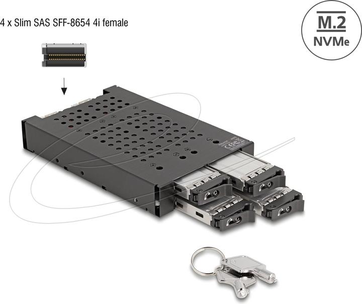 Produktbild Delock 3.5? Wechselrahmen für 4 x M.2 NVMe SSD mit Slim SAS