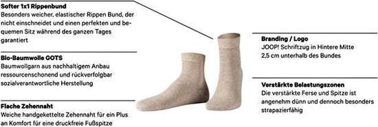 Immagine prodotto Joop! Unisex premium essential organic cotton Quarter 2p (Confezione da 2, 43 - 46)
