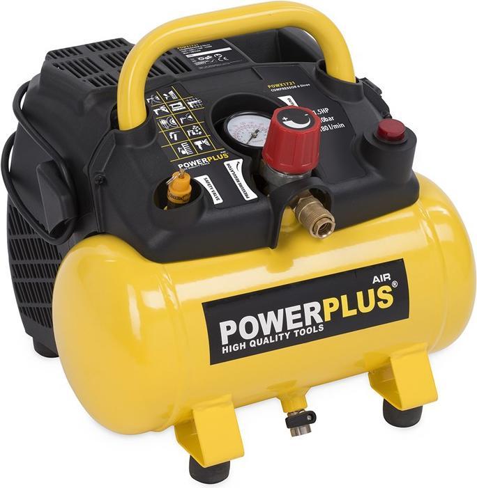 Produktbild Powerplus Kompressor 1100W - 6l kein öl 1,5hp (8 Bar, 6 l)