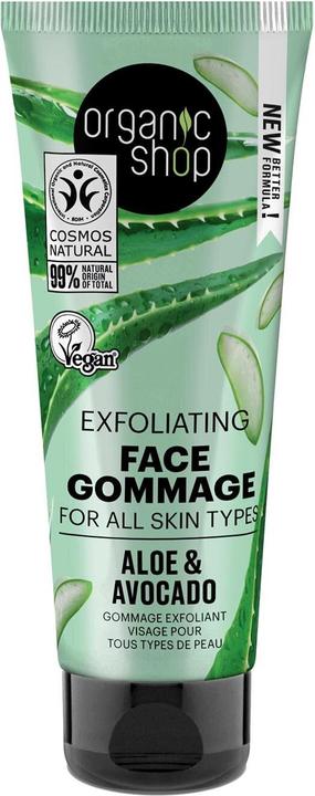 Organic Shop Avocado and Aloe Face Scrub for All Skin Types 75ml (Reinigungstücher, 75 ml)