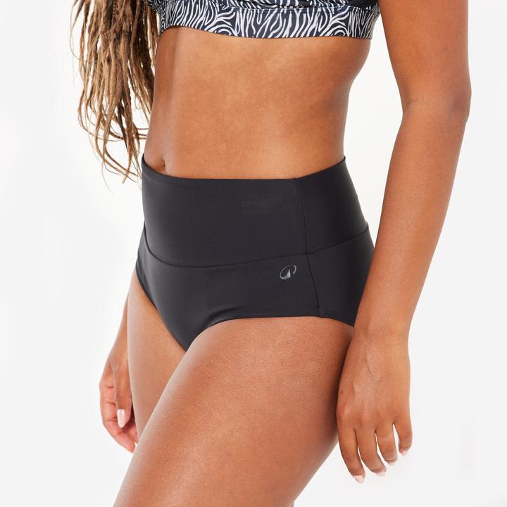 Actual product image Nabaiji Women’s swimming high-waisted briefs swimsuit bottoms - Eva black (40, 42)