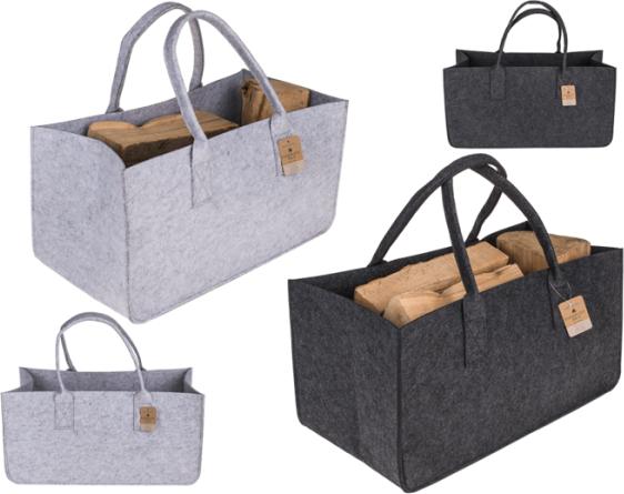 Ootb Graue Filztasche für Kaminholz (50 x 25 cm)