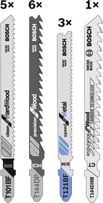 Produktbild Bosch Professional Zubehör 15-tlg. Stichsägeblatt-Set für Holz und Metall, T-Schaft