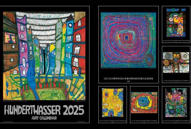 Actual product image Hundertwasser Art Calendar 2025 (44 x 34 cm, German, French, English)