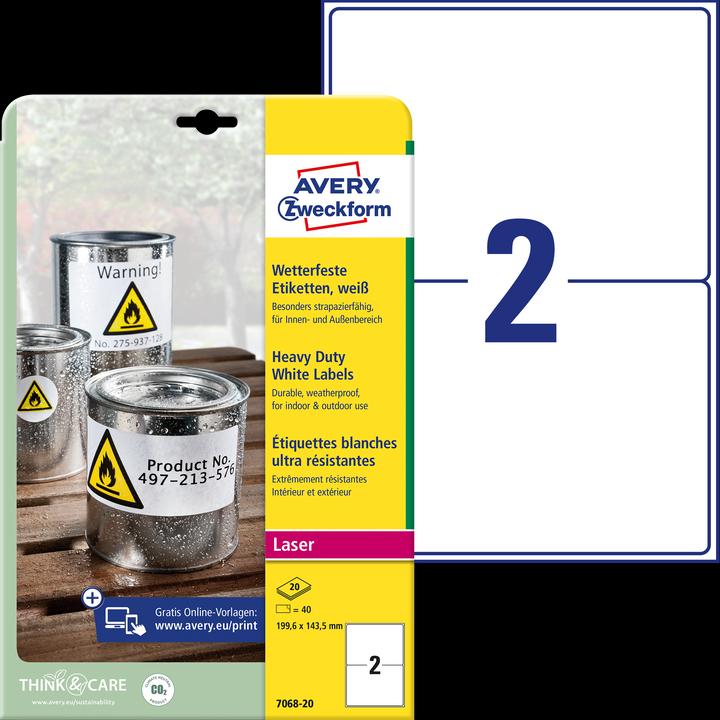 Image du produit Avery Étiquettes en film résistant aux intempéries