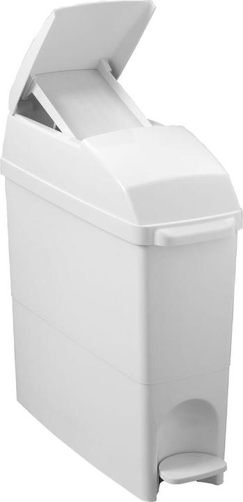 Actual product image Orgavente BASICA pedal bin white 18 litre square plastic waste bin (22 l)