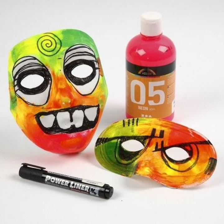 Produktbild Creativ Company Partyaccessoire Halbmaske Weiss, 10 Stück