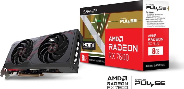 Produktbild Sapphire PULSE AMD Radeon RX 7600 (8 GB)