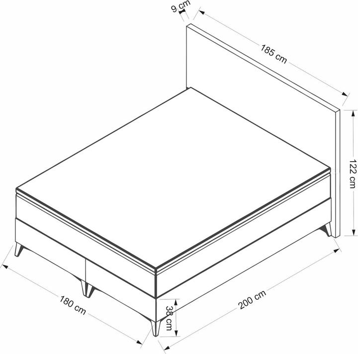 Immagine prodotto Kalune Design Amour Double Bed Base Headboard (180 x 200 cm)