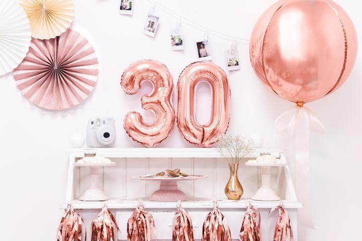 Image du produit Partydeco Ballon numéroté Feuille 3 Rose Or 35-40 cm (1 x)