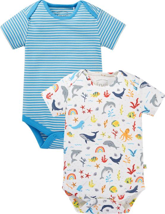 Frugi Baby Body 2er Pack Rainbow Sea