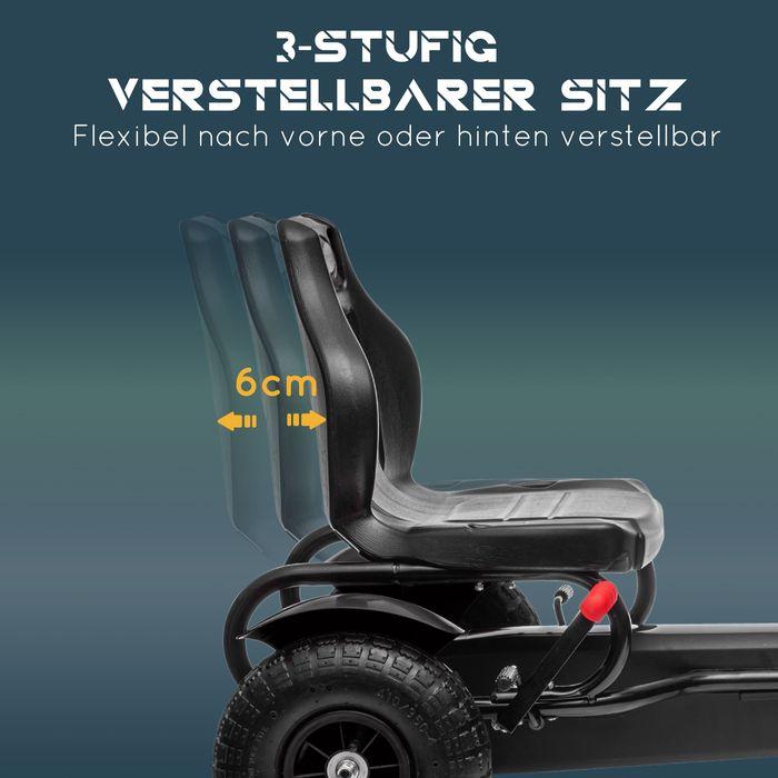 Immagine prodotto Swisshandel24 Go-kart, auto a pedali, auto a pedali con freno a mano, veicolo per bambini con sedile regolabile
