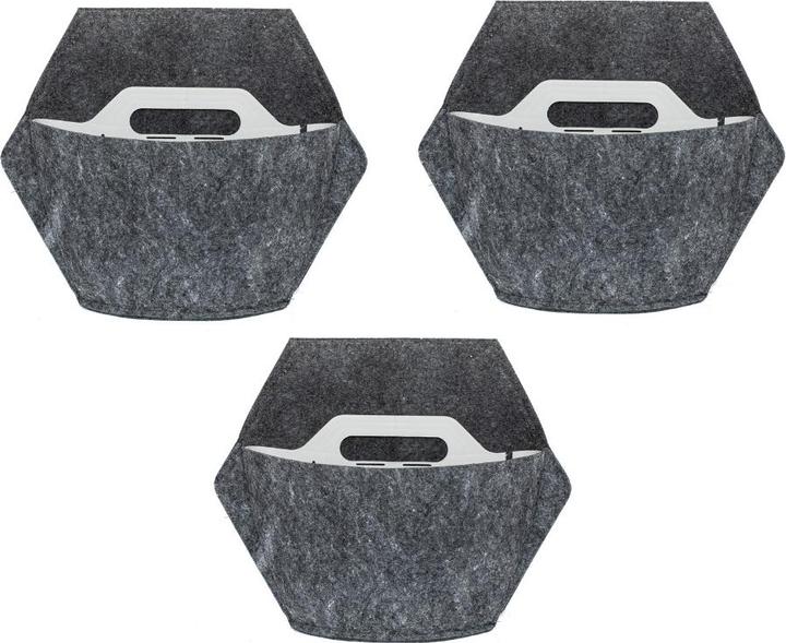 Immagine prodotto CitySens 3 Pack di fioriere da parete fioriera grigia rivestimento tessile grigio