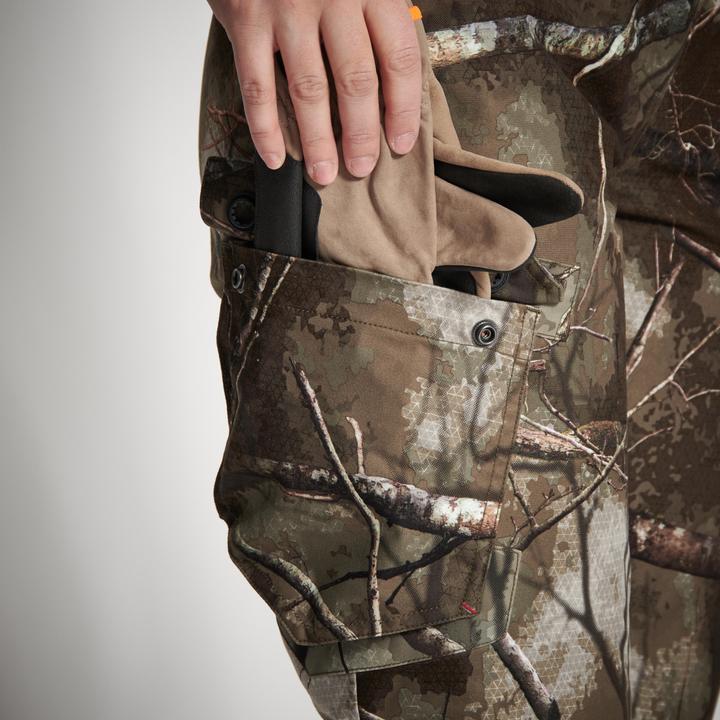 Produktbild Solognac Jagd-Regenhose Treemetic 500 Damen warm wasserdicht geräuscharm Camouflage (44)
