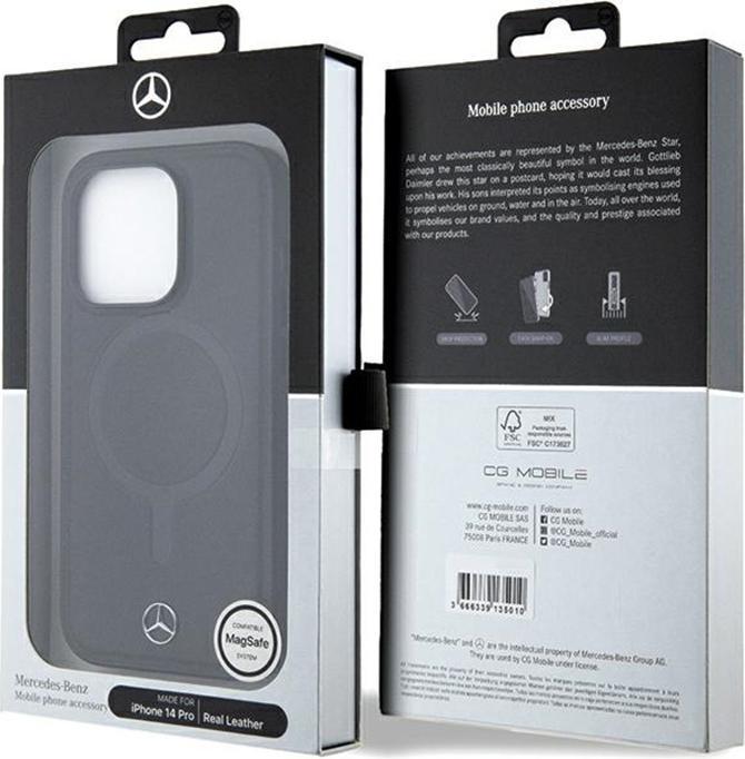 Produktbild Mercedes MEHMP14X23RCMK iPhone 14 Pro Max 6.7" czarny/black hardcase Smooth Leather MagSafe (Apple iPhone 14 Pro Max)